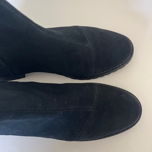 TOMS 'Cleo' US 8.5 Chelsea Black Suede Boot Slip On Ankle Bootie - Picture 6 of 10